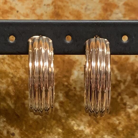 Milor Bronze Hoop Earrings in Rose Gold Made in Italy - Picture 4 of 9